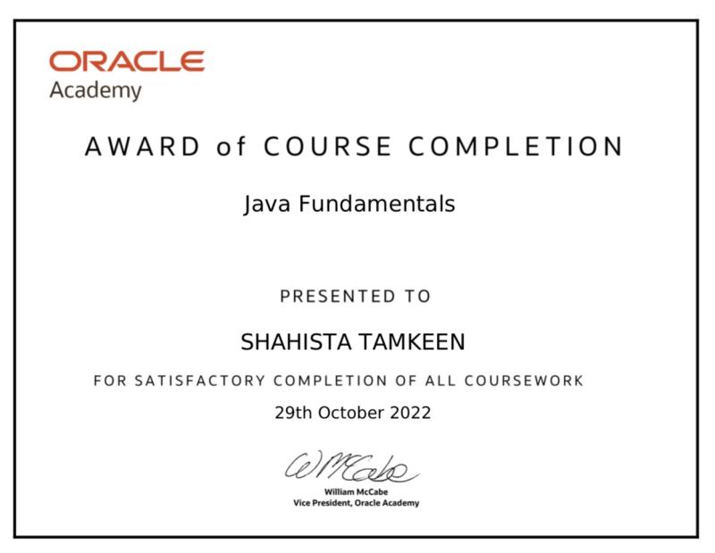 Java Certificate